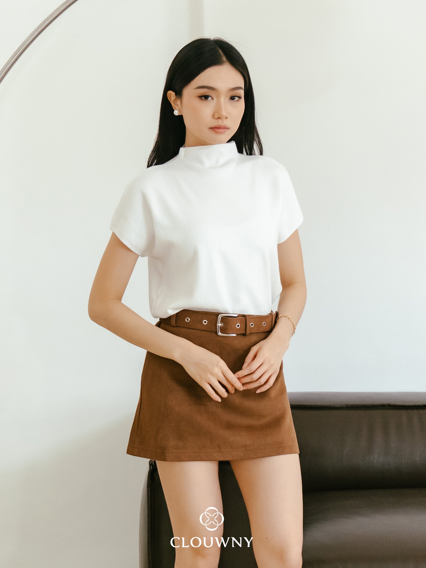 Paula Suede Mini Skort - Mocca